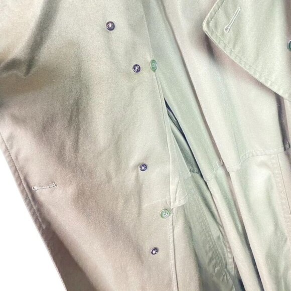 Vintage Full-Length Olive Green Austin Reed Trench Coat With Belt Sz 44R - Picture 15 of 16